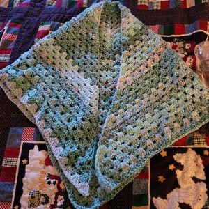 Handcrafted Handmade crochet shawl multi color